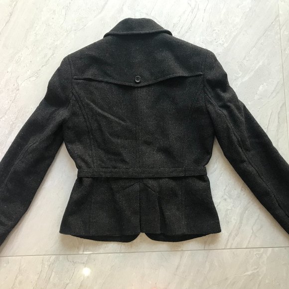 NEW! SMART SET Belted Blazer Coat Charcoal WOOL Blend Women's 3 - Picture 2 of 6